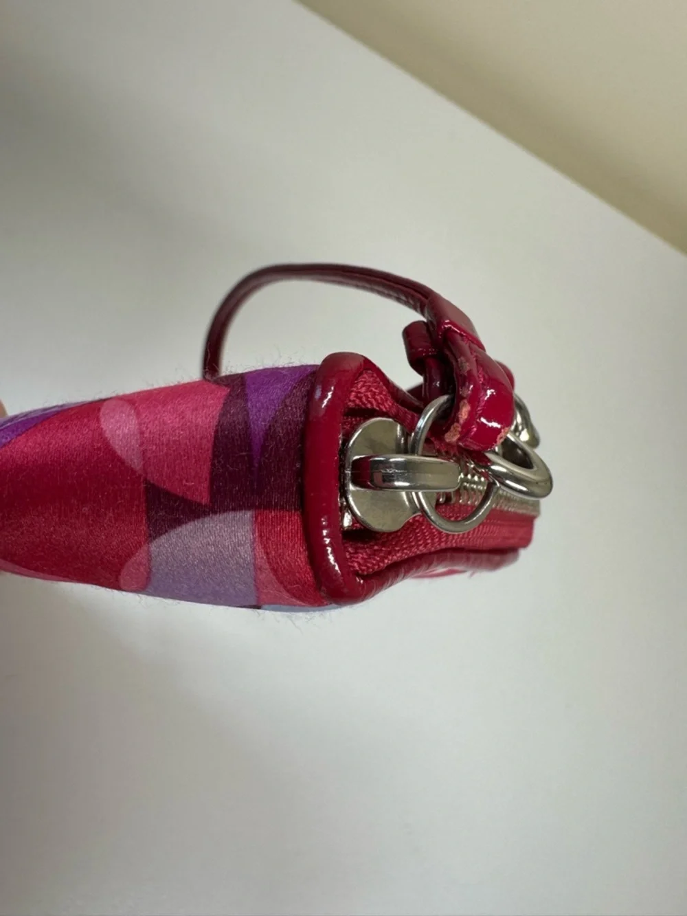 Coach Poppy Pop of Pink Kaleidoscope Patterned Wristlet - Picture 9 of 9